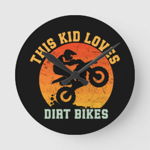 Relógio Redondo Crianças Engraçadas Bicicleta Dirt