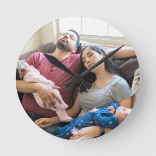 Relógio Redondo Crie Sua Própria Foto Personalizada DIY Família