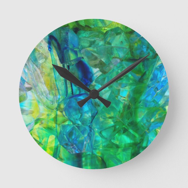 Relógio Redondo Cristais Oceânicos 2 (Frente)