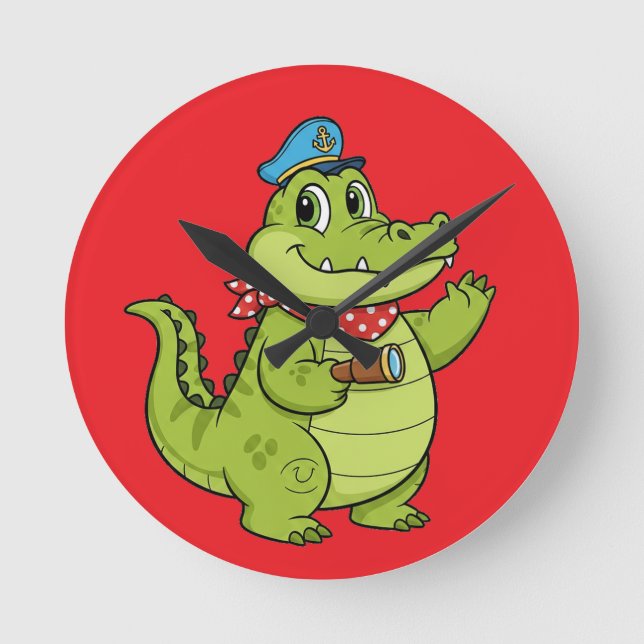 Relógio Redondo crocodilo (Frente)