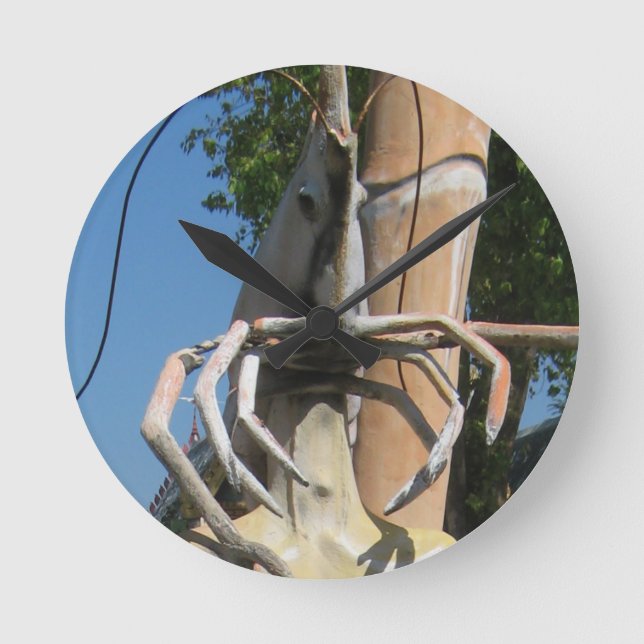 Relógio Redondo Crustacean AKA Lobster Head ... Inferno budista (Frente)