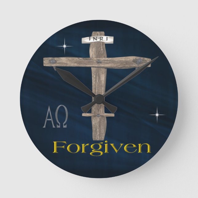 Relógio Redondo Cruz cristã (Frente)
