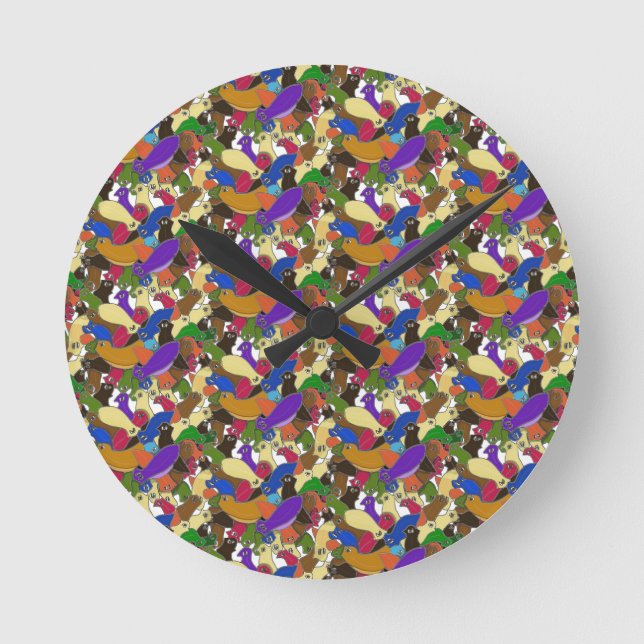 Relógio Redondo Cruz louca sem-fins Eyed do Planarian por todo o (Frente)