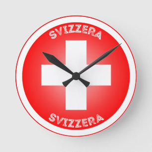 Relógio Redondo Cruz Suíça Svizzera Forma de Círculo