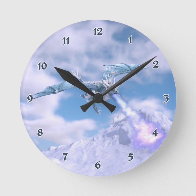 Relógio Redondo Crystal Ice Dragon (Frente)