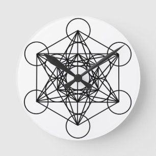 Relógio Redondo Cubo de Metatron