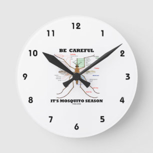 Relógio Redondo Cuidado É a Estação do Mosquito (Anatomia do Mo