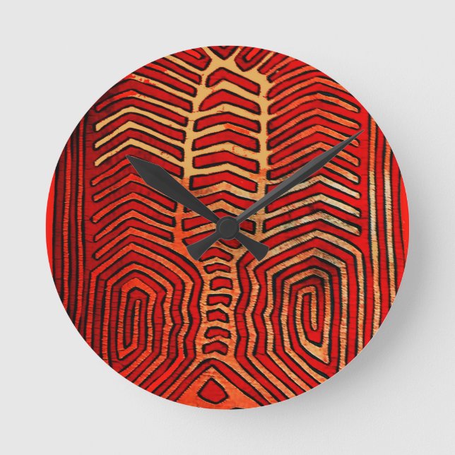 Relógio Redondo Cuna Indian Tribal Lobstine Skeleton (Frente)