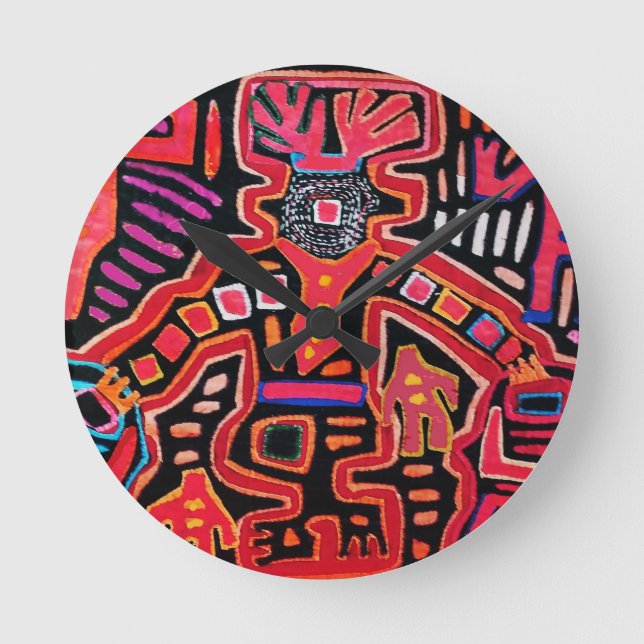 Relógio Redondo Cuna Indian Tribal Shaman (Frente)
