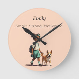 Relógio Redondo Custom Back to School Wall Clock