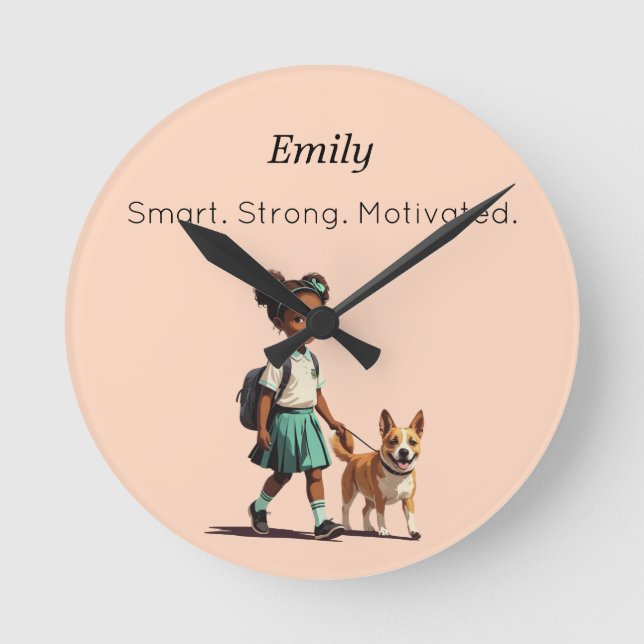 Relógio Redondo Custom Back to School Wall Clock (Frente)