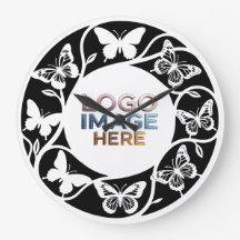 Custom Forest white Butterfly Wall Clock