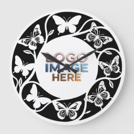 Relógio Redondo Custom Forest white Butterfly Wall Clock