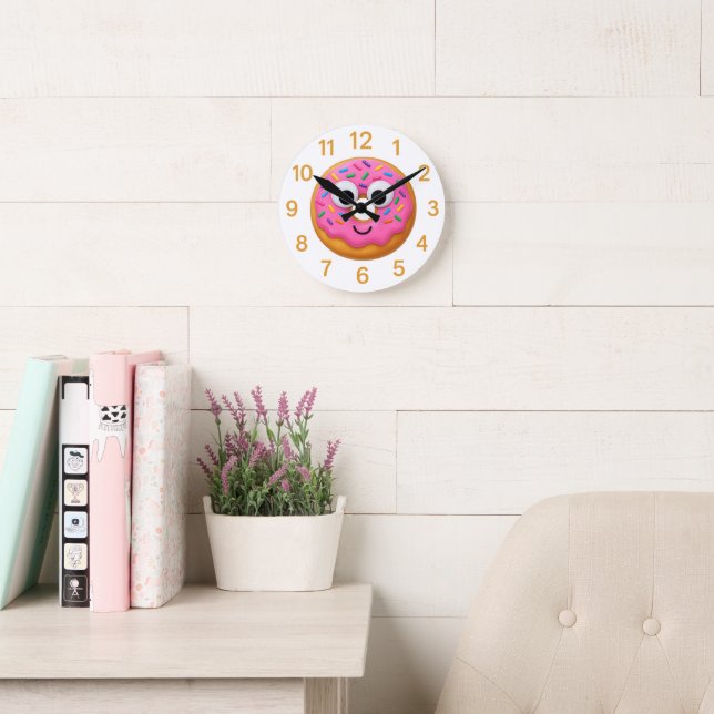 Relógio Redondo Cute Donut Kids Clock – Googly Eyes Fun (Sala de leitura)
