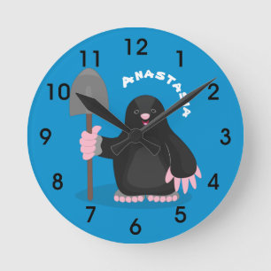 Relógio Redondo Cute happy mole cartoon illustration