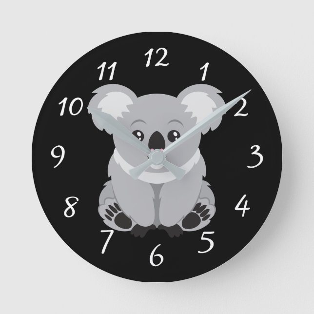 Relógio Redondo Cute Koala Bear (Frente)