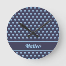 Cute navy blue angel pattern personalized name