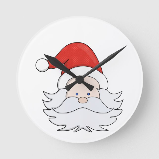 Relógio Redondo Cute Santa Claus (Frente)