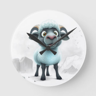 Relógio Redondo Cute Sheep Cozy Design