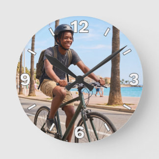 Relógio Redondo Cycling Beach Bicycle Ride Outdoor Vacation Decor