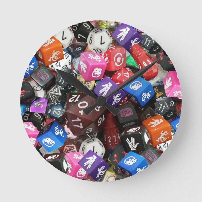 Relógio Redondo d20 dados (Frente)