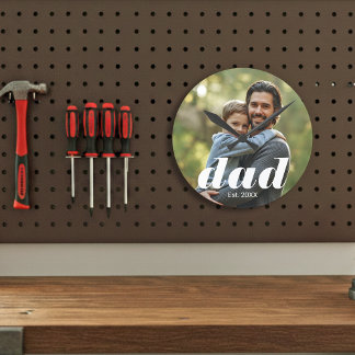 Relógio Redondo Dad Established Photo Father's Day