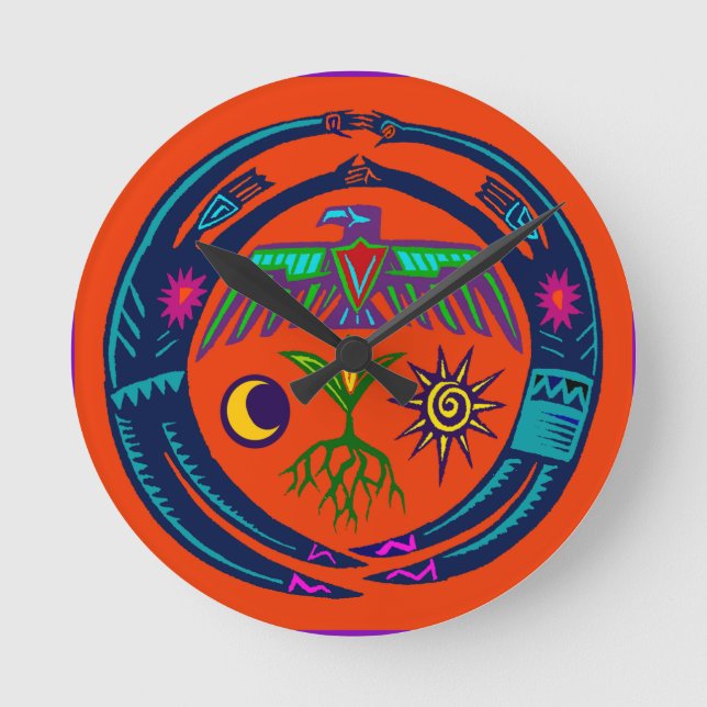 Relógio Redondo Dança de chuva (Frente)