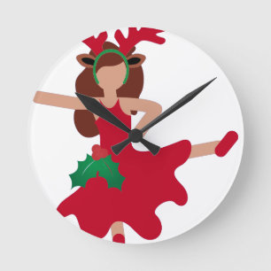 Relógio Redondo dançarina do xmas flamenco emoji