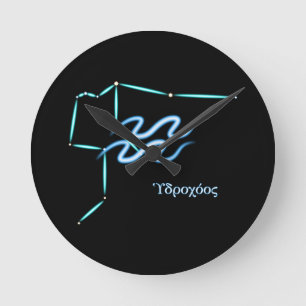 Relógio Redondo de Aquário de Constelação Zodiac