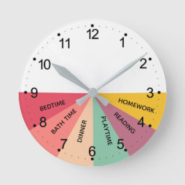 Relógio Redondo de Cores de Programação Diária