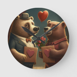 Relógio redondo de desenho animado do urso do dia