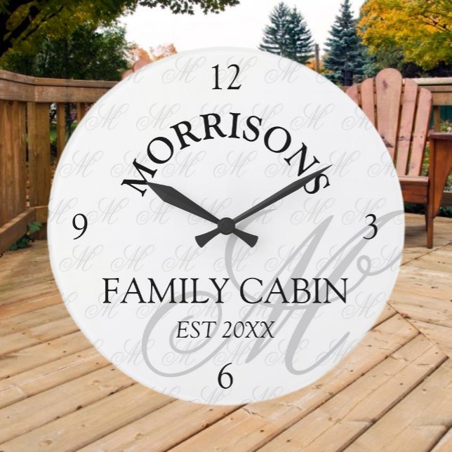 Relógio Redondo de Padrão da Cabina Familiar Monog (Criador carregado)