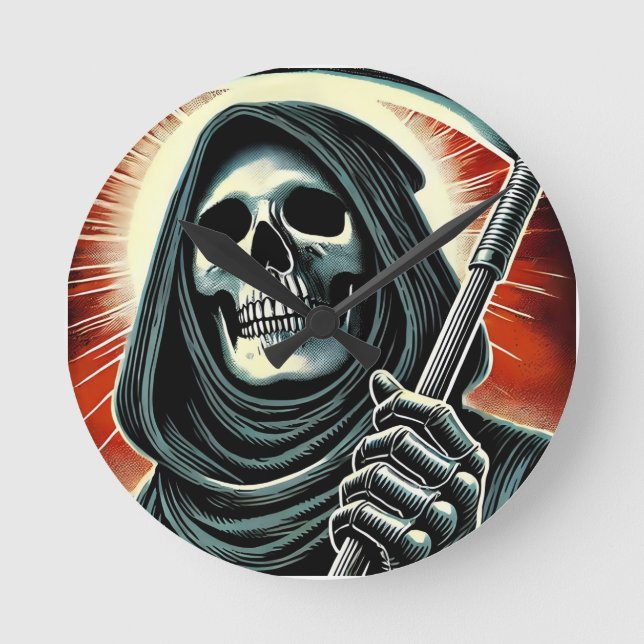 Relógio Redondo death character illustration (Frente)