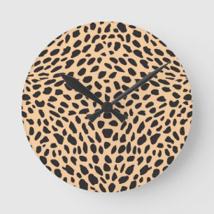 Relógio Redondo Decoração da chita da pele