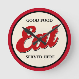 Relógio Redondo Decoração de Parede da Cozinha do Tema da Comida
