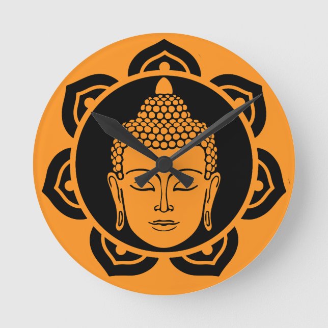 Relógio Redondo Decoração do lar budista (Frente)
