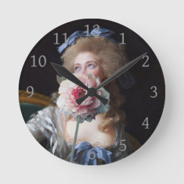 Relógio Redondo Demura com Pequim Rosa