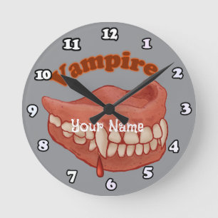 Relógio Redondo Dentes de Vampiro Antigos