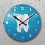 Relógio Redondo Dentista Dental Dentista 3D Azul Água<br><div class="desc">Dentista Dentária Dentista Dentista Dentista Blocos Azuis de Água.</div>