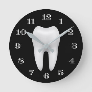 Relógio Redondo Dentista Escritório Dental Cuidados Brancos Plana 