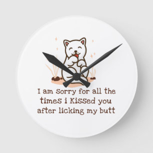 Relógio Redondo Desculpe Eu Te Beijei Depois De Licenciar Meu Bumb