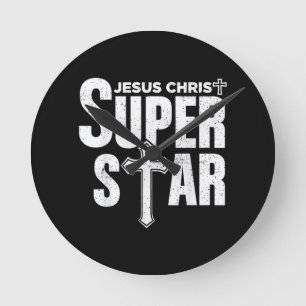 Relógio Redondo Desenho Cristão Vintage Jesus Cristo Super