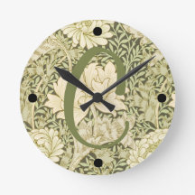 Desenho Floral Verde Monograma Wm Morris