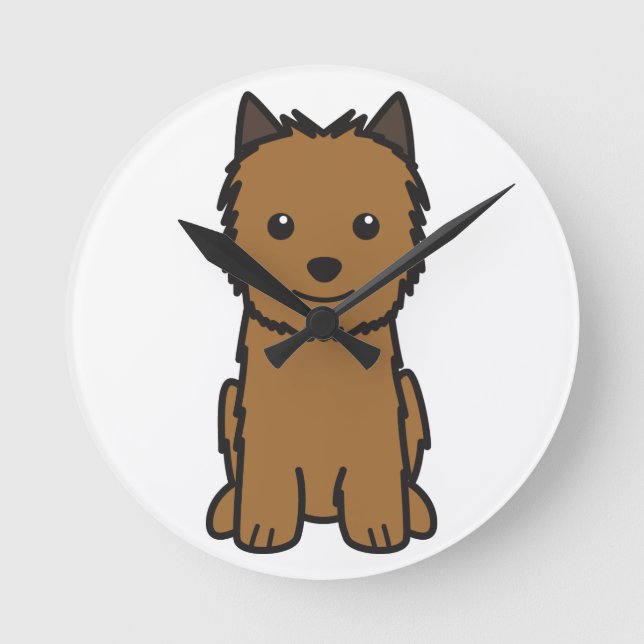Relógio Redondo Desenhos animados do cão de Norwich Terrier (Frente)