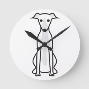 Relógio Redondo Desenhos animados do cão de Whippet