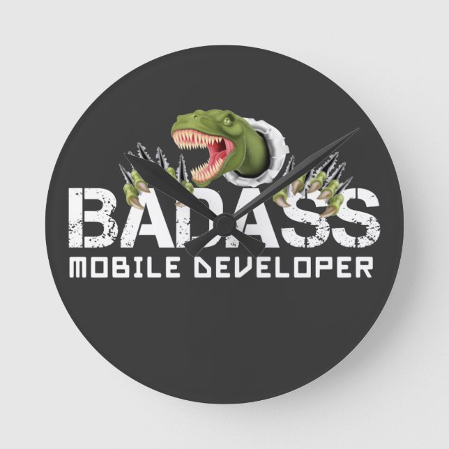 RELÓGIO REDONDO DESENVOLVEDOR MÓVEL BADASS- T-REX MOBILE DEV DIVER (Frente)