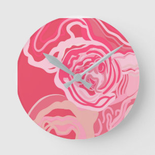 Relógio Redondo Design abstrato gráfico floral