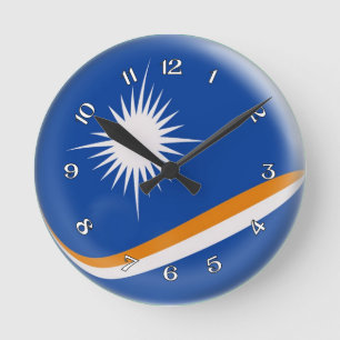 Relógio Redondo Design da bolha da bandeira de Marshall Islands do