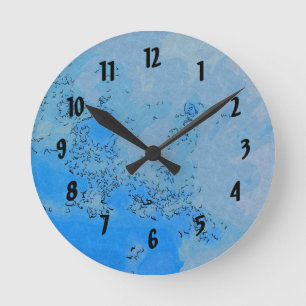 Relógio Redondo Design de Céus Azul Pastel