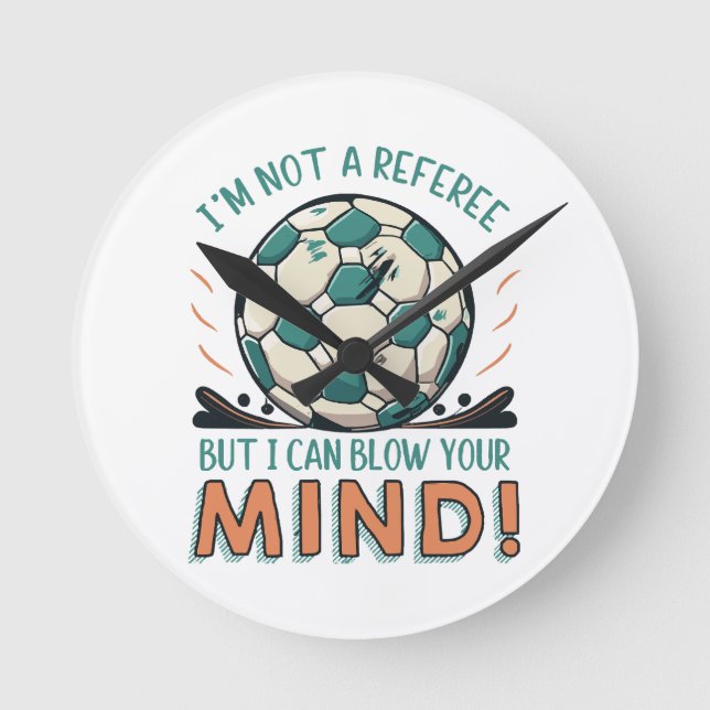 Relógio Redondo Design de futebol engraçado (Frente)